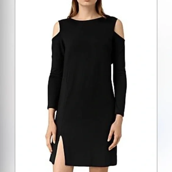 AllSaints Esther Cold-Shoulder Knit Dress - Black